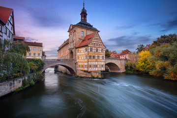 Bamberg, Germany. Cityscape image of old town Bamberg, Germany during autumn sunset.