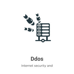 Ddos vector icon on white background. Flat vector ddos icon symbol sign from modern internet security and networking collection for mobile concept and web apps design.