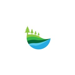 pine logo template icon design