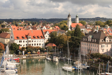 Obraz premium Lindau (Bodensee) Hafen mit Altstadt