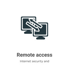 Remote access vector icon on white background. Flat vector remote access icon symbol sign from modern internet security and networking collection for mobile concept and web apps design.