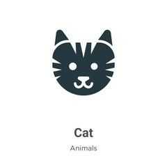 Cat vector icon on white background. Flat vector cat icon symbol sign from modern animals collection for mobile concept and web apps design.
