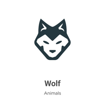 Wolf vector icon on white background. Flat vector wolf icon symbol sign from modern animals collection for mobile concept and web apps design.