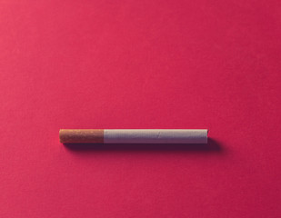 Conceptual image of cigarette in stop smoking advertising campaign