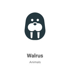 Walrus vector icon on white background. Flat vector walrus icon symbol sign from modern animals collection for mobile concept and web apps design.