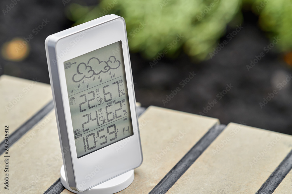 Wall mural best personal weather station device with weather conditions inside and outside. home digital weathe