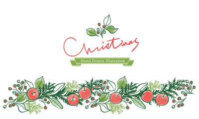 クリスマス素材/手描き/背景