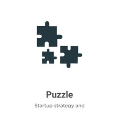 Obraz premium Puzzle vector icon on white background. Flat vector puzzle icon symbol sign from modern startup strategy and success collection for mobile concept and web apps design.