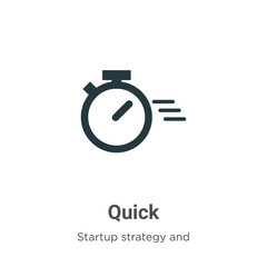 Quick vector icon on white background. Flat vector quick icon symbol sign from modern startup strategy and success collection for mobile concept and web apps design.