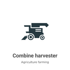 Combine harvester vector icon on white background. Flat vector combine harvester icon symbol sign from modern agriculture farming and gardening collection for mobile concept and web apps design.