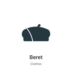 Obraz premium Beret vector icon on white background. Flat vector beret icon symbol sign from modern clothes collection for mobile concept and web apps design.