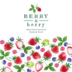 いちごのイラスト/水彩風/背景