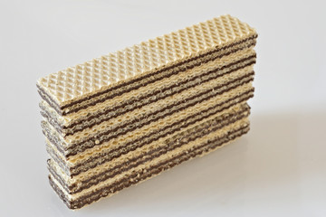 biscotti vafer al cioccolato impilati