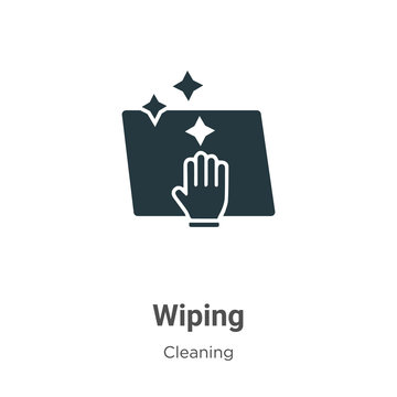 Wiping vector icon on white background. Flat vector wiping icon symbol sign from modern cleaning collection for mobile concept and web apps design.