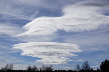 funky clouds over the mountains