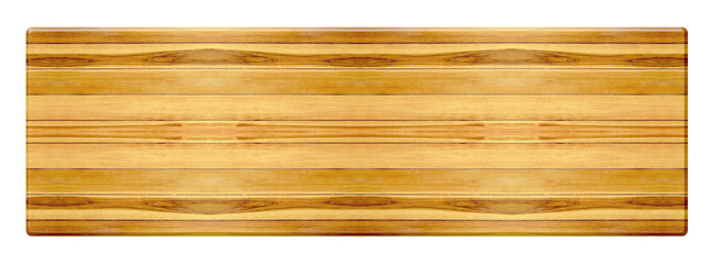 top wooden long table isolated on white background