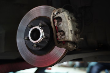 Fototapeta premium Car's disc brake details