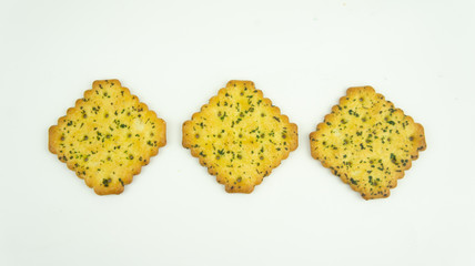 Vegetable crackers or biscuit isolated on white background
