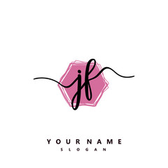 JF Initial handwriting logo vector