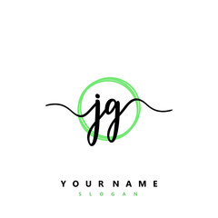 JG Initial handwriting logo vector