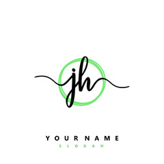 JH Initial handwriting logo vector