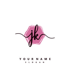JK Initial handwriting logo vector