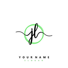 JL Initial handwriting logo vector