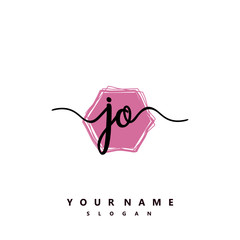 JO Initial handwriting logo vector