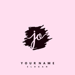 JO Initial handwriting logo vector