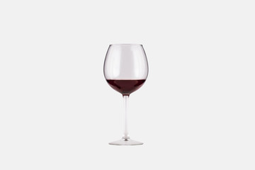 Lamas personalizadas con tu foto Copa de vino tinto sobre fondo blanco