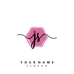 JS Initial handwriting logo vector