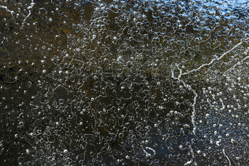 cracked ice and air bubbles