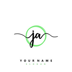 JA Initial handwriting logo vector