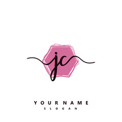 JC Initial handwriting logo vector