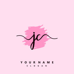 JC Initial handwriting logo vector