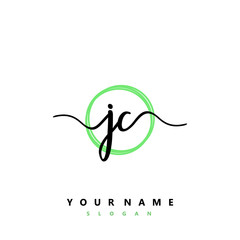 JC Initial handwriting logo vector