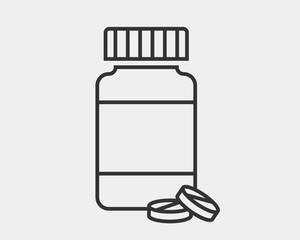 Medical icons vector. Pills icon medicine drug.