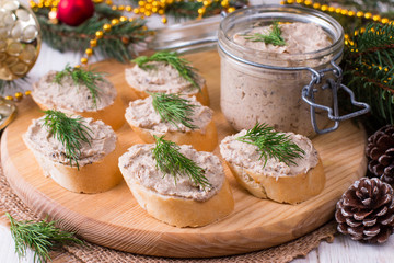 Sandwiches with paste, Russian snack