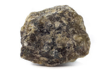 Labradorite mineral from Madagascar isolated on a pure white background.