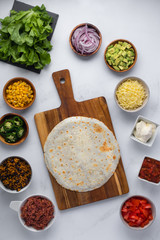Opened burrito (make your own burrito)