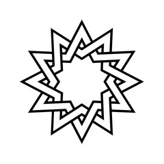 Kufic pattern symbol with a white background 