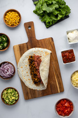 Opened burrito (make your own burrito)