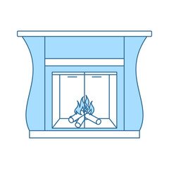 Fireplace With Doors Icon