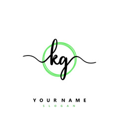 KG Initial handwriting logo vector