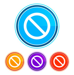 Fototapeta premium Prohibition icon flat design round buttons set illustration design