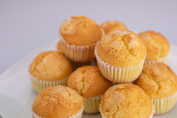 Lots of freshly baked muffins ready for breakfast