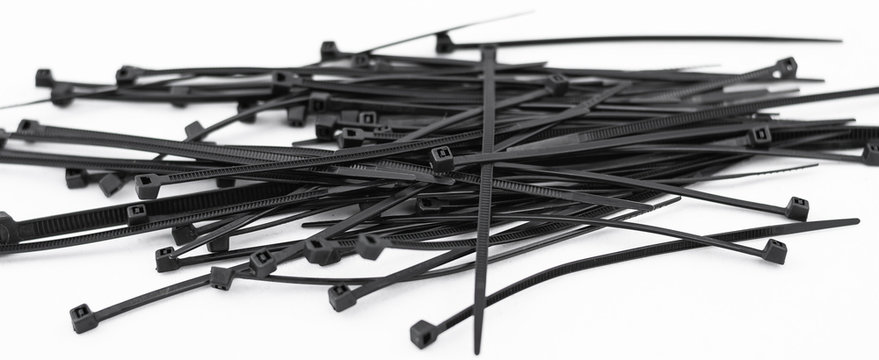 Set of black flanges on black background