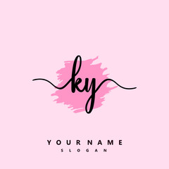 KY Initial handwriting logo vector
