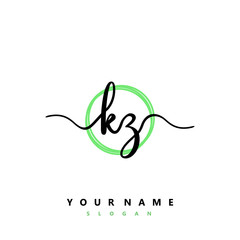 KZ Initial handwriting logo vector