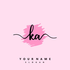 KA Initial handwriting logo vector